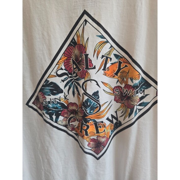 Salty Crew Tippet Tropics Premium Short Sleeve White Tee Size Medium - Picture 7 of 7